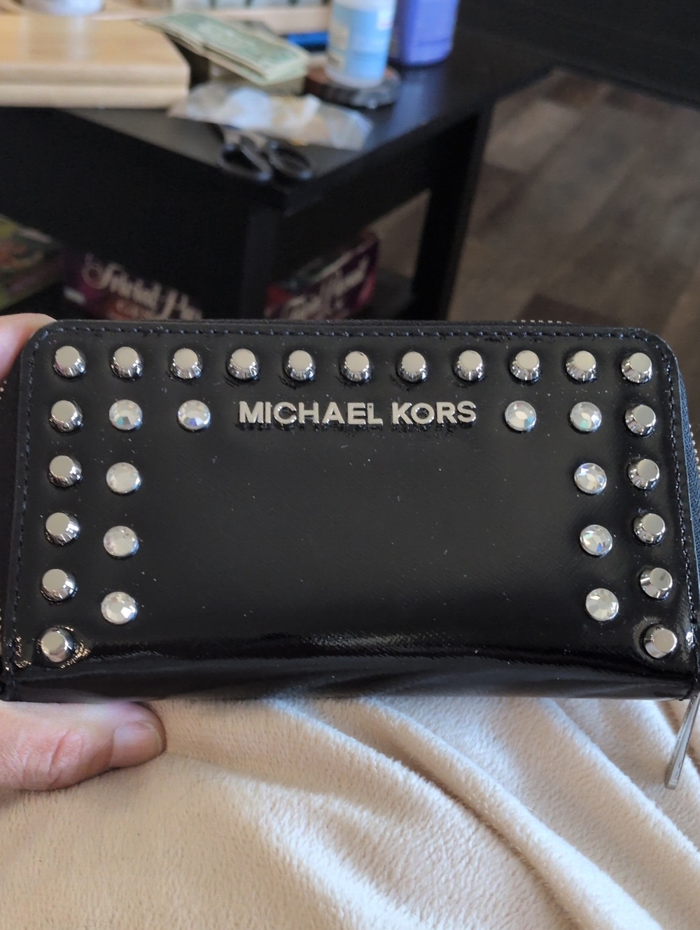 Michael Kors Studded Zip-Around Wristlet Wallet Nwt